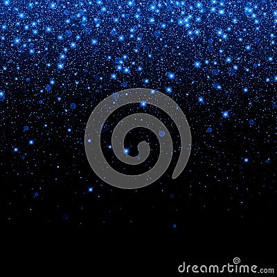 Vector neon blue glitter particles background effect Stock Photo