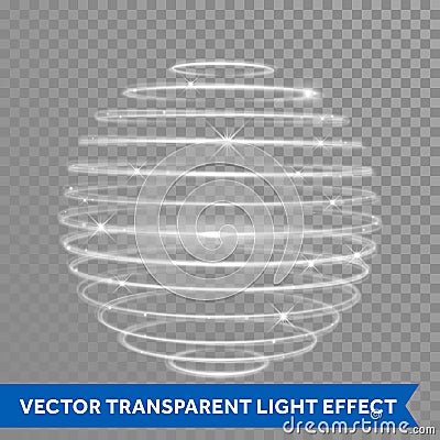 Vector neon light effect spiral globe sphere Stock Photo