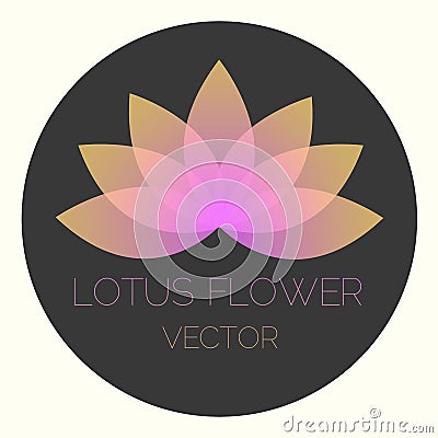 Vector Neon Lotus Flower Natural Logo Illustration Vector Illustration