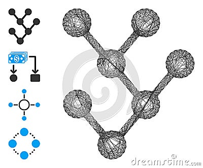 Hatched Binary Tree Vector Mesh Stock Photo