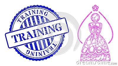 Distress Training Stamp and Network Bride Mesh Vector Illustration