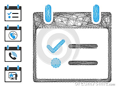 Linear Todo List Calendar Day Vector Mesh Stock Photo
