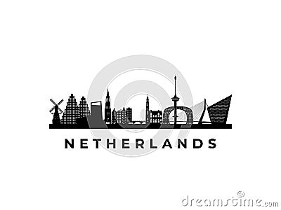 Vector Netherlands skyline. Vector Illustration