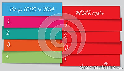 Vector New Year Resolution List template Stock Photo