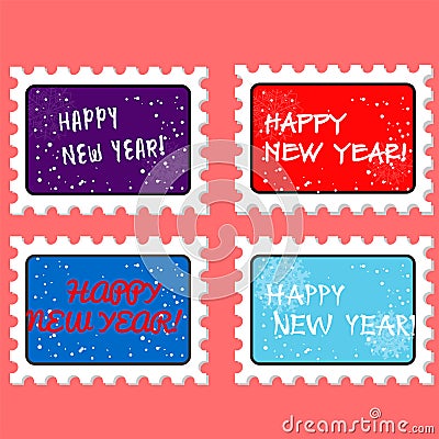 Vector new year stamp and postmark Vector Illustration