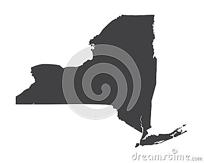 Vector New York state Map silhouette Stock Photo