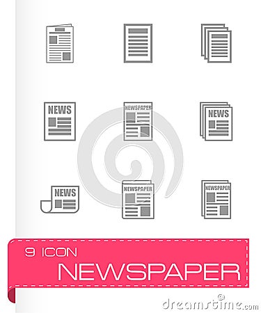 Vector newspaper icon set Vector Illustration