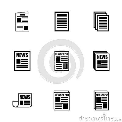 Vector newspaper icon set Vector Illustration