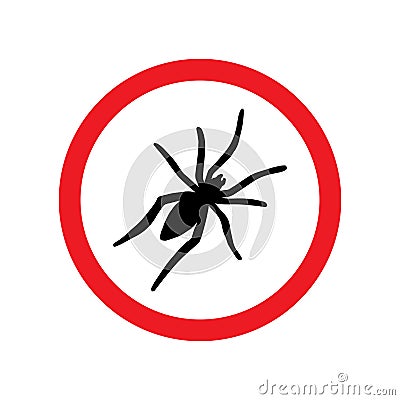 Vector no spider sign Vector Illustration