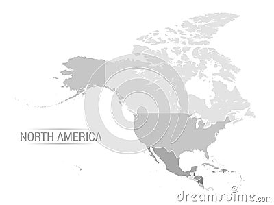 Vector North America grey map Vector Illustration