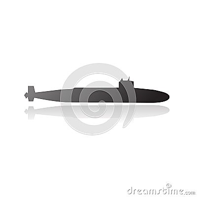 Vector nuclear submarine silhouette Vector Illustration