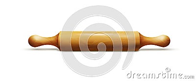 Vector object. Wooden rolling pin isolated on white background Vector Illustration