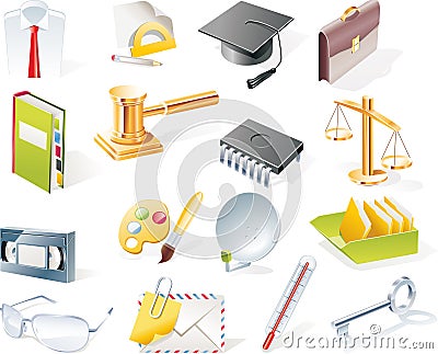 Vector objects icons set. Part 10 Vector Illustration