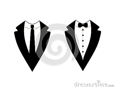 Vector Official Dress Icons Isolated, Men`s Jackets. Vector Illustration