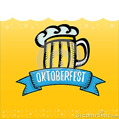 Vector oktoberfest vector label on orange beer Vector Illustration