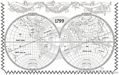 Vector old globe with nymphs Vector Illustration