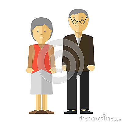 Vector old man and woman. Vector Illustration