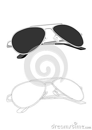 Vector old style sunglasses Vector Illustration