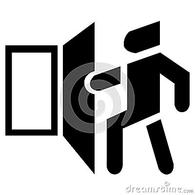 Vector open door icon. The basic black exit symbol Vector Illustration