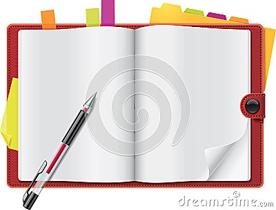 Vector open personal organizer Vector Illustration