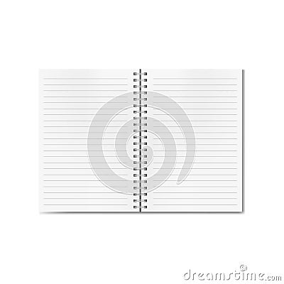 Vector open realistic lined notebook on spiral Stock Photo