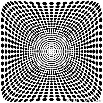 Vector optical illusion zoom black and white background Vector Illustration