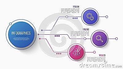 Vector 3 options infographic structure chart Vector Illustration