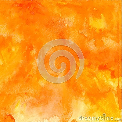 Vector orange abstract hand drawn watercolor background Vector Illustration