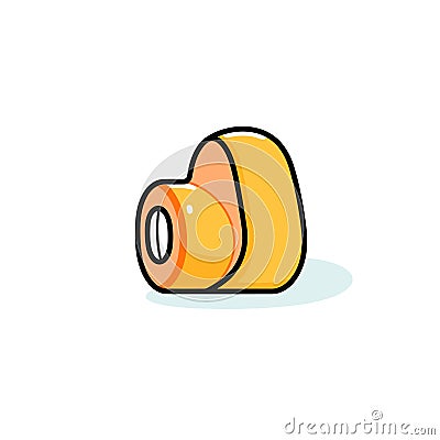 Vector of orange tape roll on white backgroun Vector Illustration