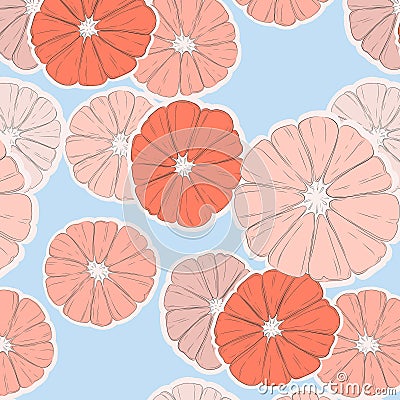 Vector oranges pattern. Repetition design. Fruit food repetition decoration Vector Illustration