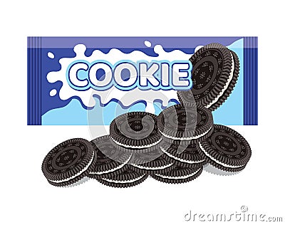 Vector oreo cookie package Vector Illustration