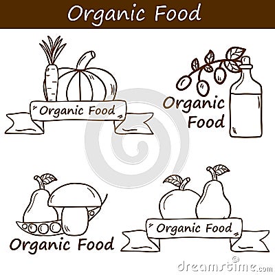 Vector organic food concept Vector Illustration