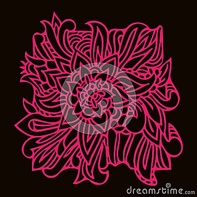 Oriental pattern element in lines Vector Illustration