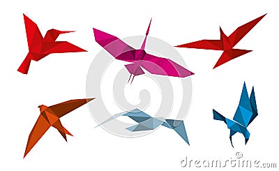 Vector origami birds Vector Illustration