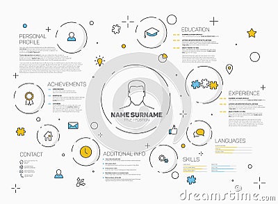 Vector original creative cv / resume template Stock Photo