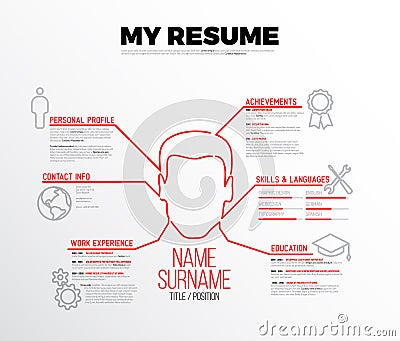 Vector original minimalist cv / resume template Vector Illustration