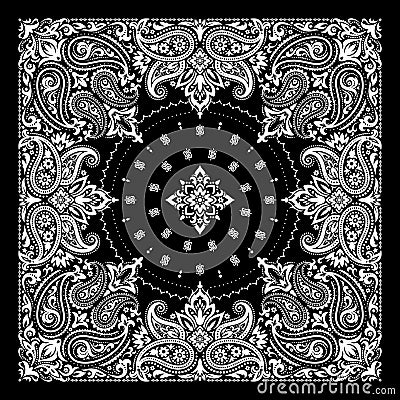 Paisley Bandana print Vector Illustration