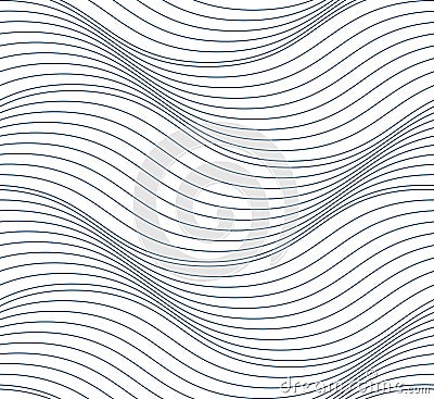 Vector ornamental continuous background made using undulate line Vector Illustration