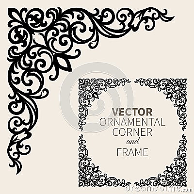Vector ornamental corner frame Vector Illustration