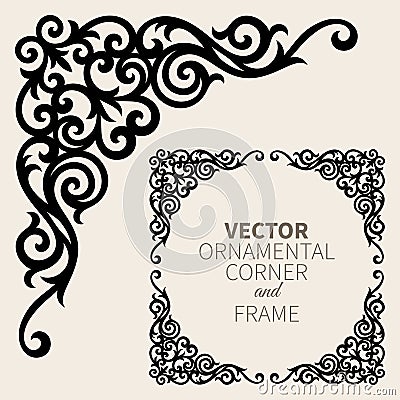 Vector ornamental corner frame Vector Illustration