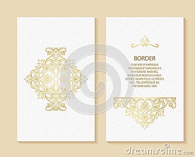 Lace decor for birthday and greeting card, wedding invitation,certificate. Vector Illustration