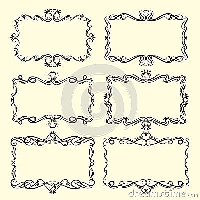 Vector Ornamental design borders and corners. Vector Illustration