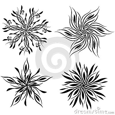 Vector ornaments, abstract flowers,Tattoo Vector Illustration