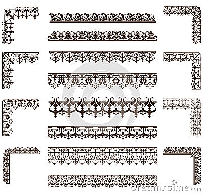 Vector ornaments frames, corners, borders Vector Illustration