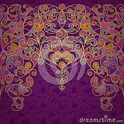 Vector ornate seamless border in Eastern style. Vector Illustration