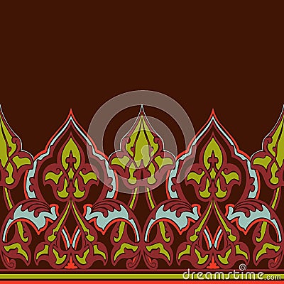 Vector ornate seamless border in Eastern style. Vector Illustration