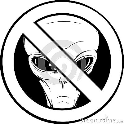 Vector outline alien head vector illustration design Vector Illustration