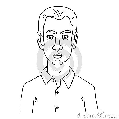 Vector Outline Avatar - Young Arabian Man Vector Illustration