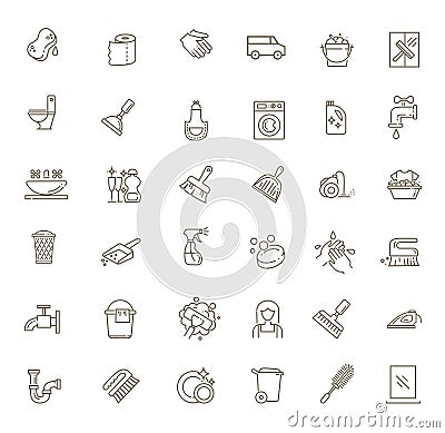 Vector outline cleaning icon Vector Illustration