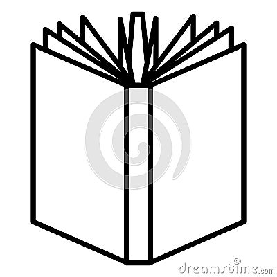 Vector Outline Icon - Open Book with Blank Cover Vector Illustration